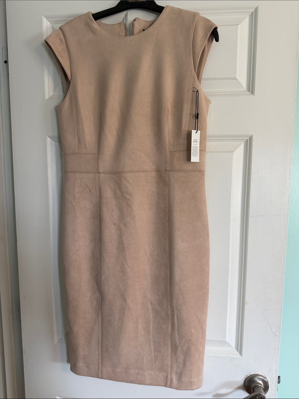 Ann Taylor Sleeveless Taupe Midi Sheath Dress